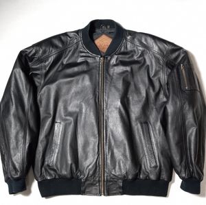 Vintage Weekends leather bomber jacket men's size